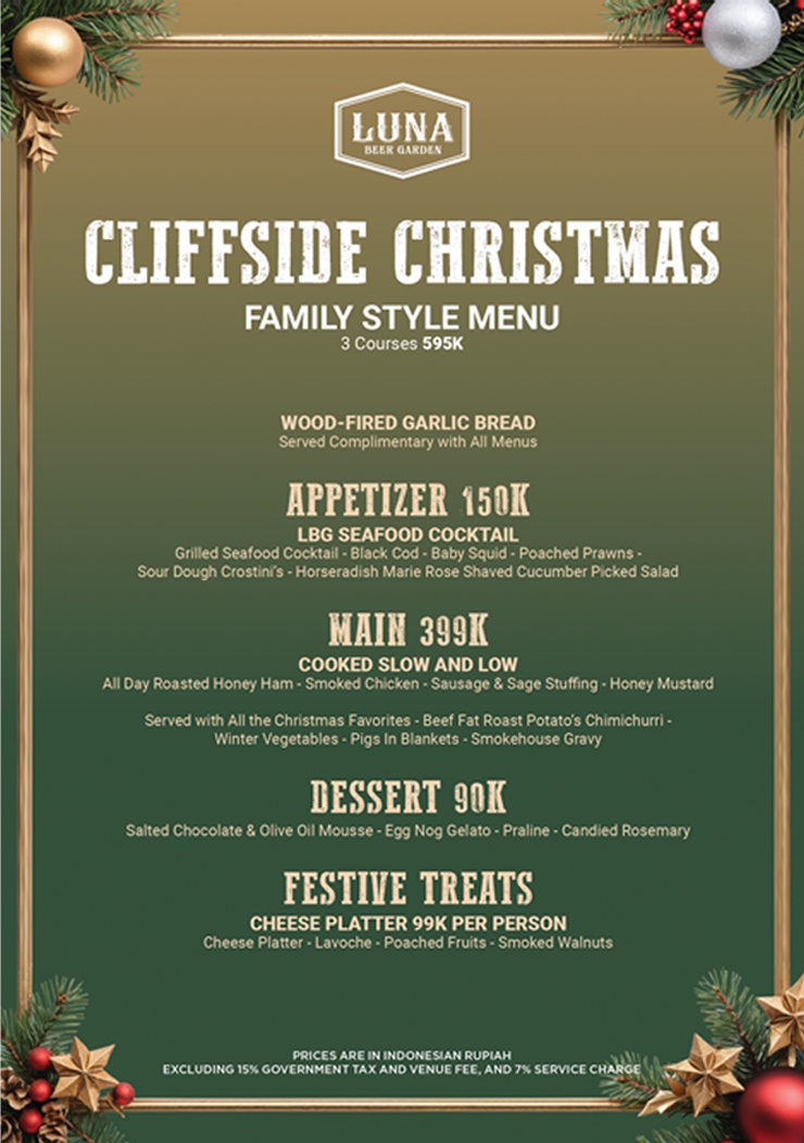 Cliffside Christmas Menu Placeholder